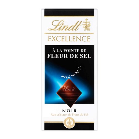 LINDT Chocolat noir Cristaux de fleur de sel - 100g LINDT Chocolat noir Cristaux de fleur de sel - 100g
