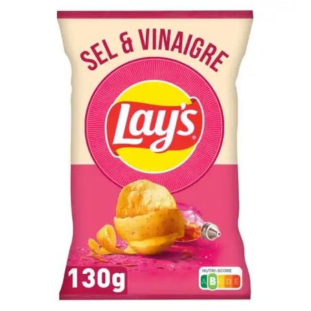 LAY'S Chips Sel & Vinaigre - 130g LAY'S Chips Sel & Vinaigre - 130g