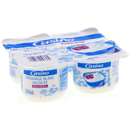 CASINO Fromage blanc velouté 3%Mg - 4x100g CASINO Fromage blanc velouté 3%Mg - 4x100g