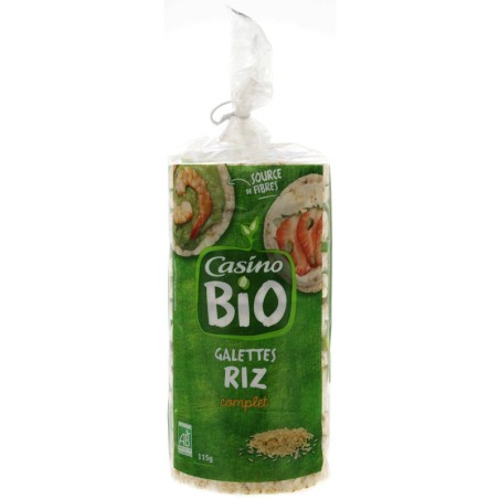 CASINO Galettes de riz complet Bio - 115g CASINO Galettes de riz complet Bio - 115g