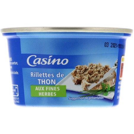 CASINO Rillettes de thon aux fines herbes - 120g CASINO Rillettes de thon aux fines herbes - 120g