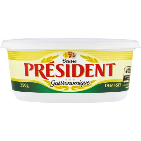 PRESIDENT Beurre demi-sel 80%Mg - 250g PRESIDENT Beurre demi-sel 80%Mg - 250g