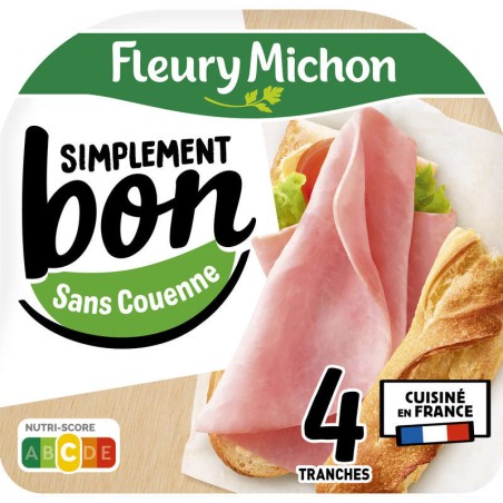 FLEURY MICHON Jambon simplement bon 4 tranches - 160g FLEURY MICHON Jambon simplement bon 4 tranches - 160g