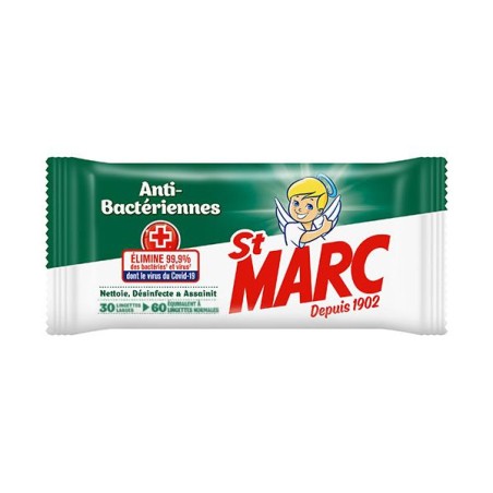 ST MARC Lingettes désinfectantes anti-bactérienne - x30 ST MARC Lingettes désinfectantes anti-bactérienne - x30