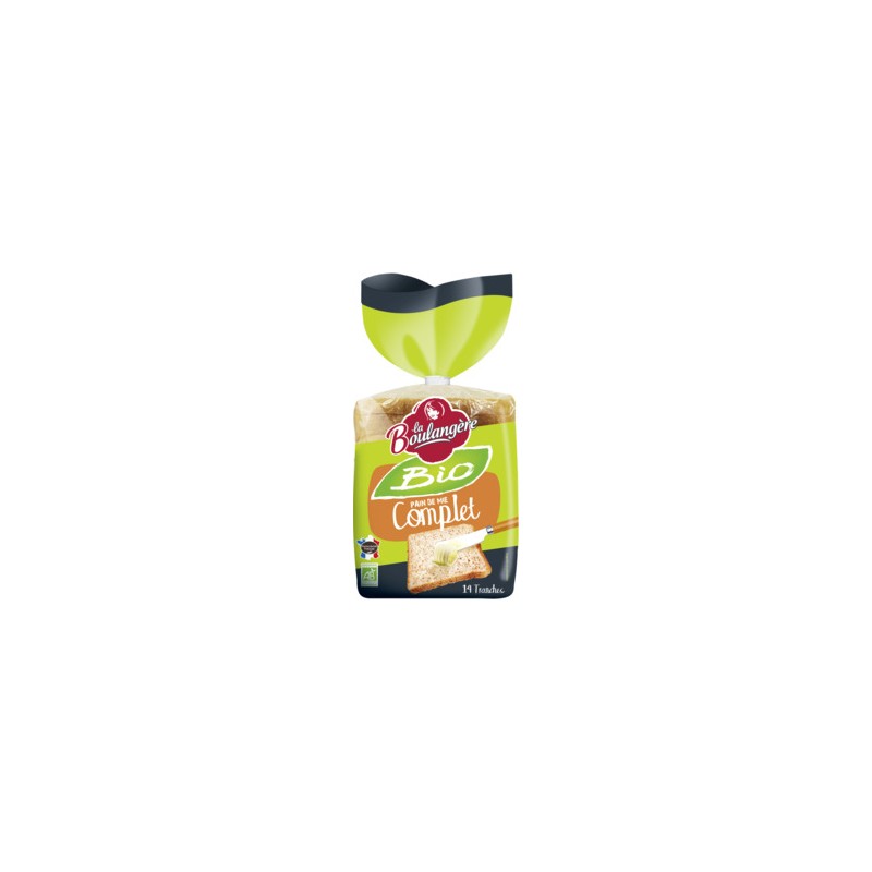 LA BOULANGERE Pain de mie complet grandes tranches Bio - 500g