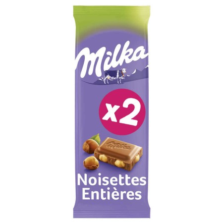 MILKA Chocolat lait noissette - 2x100g MILKA Chocolat lait noissette - 2x100g