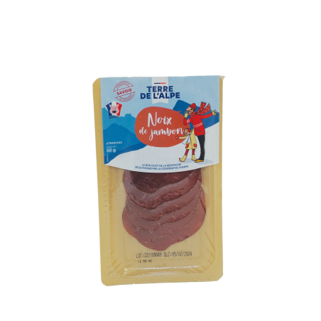 TERRE DE L'ALPE Noix de Jambon 6 tranches - 50g TERRE DE L'ALPE Noix de Jambon 6 tranches - 50g