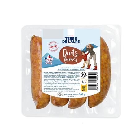 TERRE DE L'ALPE Diots de Savoie Fumé - 4x85g TERRE DE L'ALPE Diots de Savoie Fumé - 4x85g