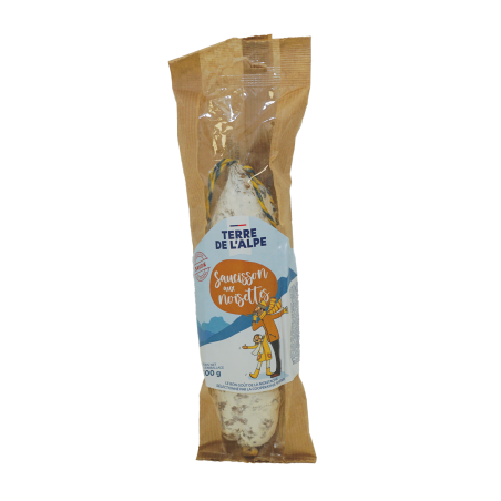 TERRE DE L'ALPE Saucisson sec de Savoie aux Noisettes - 200g TERRE DE L'ALPE Saucisson sec de Savoie aux Noisettes - 200g