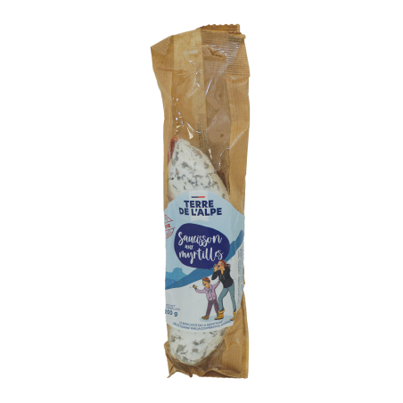 TERRE DE L'ALPE Saucisson sec de Savoie aux Myrtilles - 200g TERRE DE L'ALPE Saucisson sec de Savoie aux Myrtilles - 200g