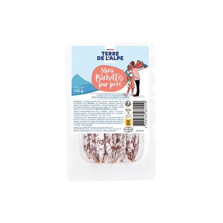 TERRE DE L'ALPE Mini Bûchettes Nature - 120g TERRE DE L'ALPE Mini Bûchettes Nature - 120g