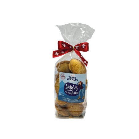 TERRE DE L'ALPE Sablés Myrtille - 130g TERRE DE L'ALPE Sablés Myrtille - 130g