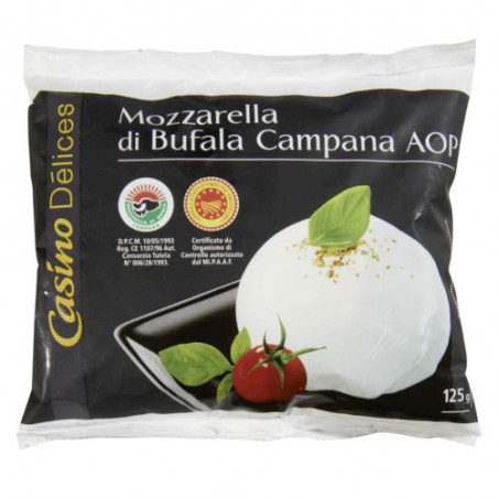 CASINO DÉLICES Mozzarella Di Bufala Campana - 125g CASINO DÉLICES Mozzarella Di Bufala Campana - 125g