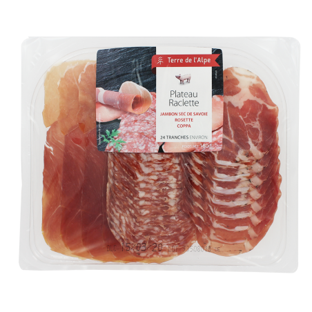 Plateau Raclette 24 tranches Le paquet de 180g TERRE DE L'ALPE Plateau Raclette 24 tranches Le paquet de 180g TERRE DE L'ALPE
