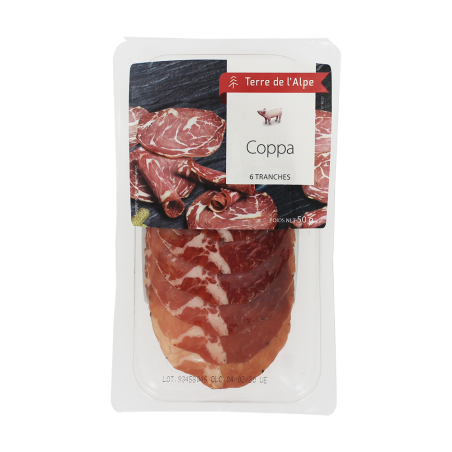 Coppa 6 tranches Le paquet de 50g TERRE DE L'ALPE Coppa 6 tranches Le paquet de 50g TERRE DE L'ALPE