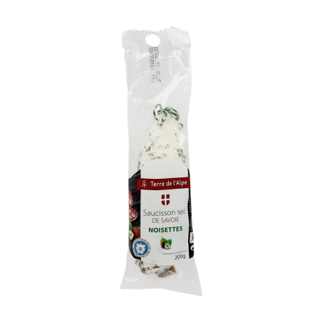 Saucisson sec de Savoie aux Noisettes La pièce de 200g TERRE DE L'ALPE Saucisson sec de Savoie aux Noisettes La pièce de 200g TERRE DE L'ALPE