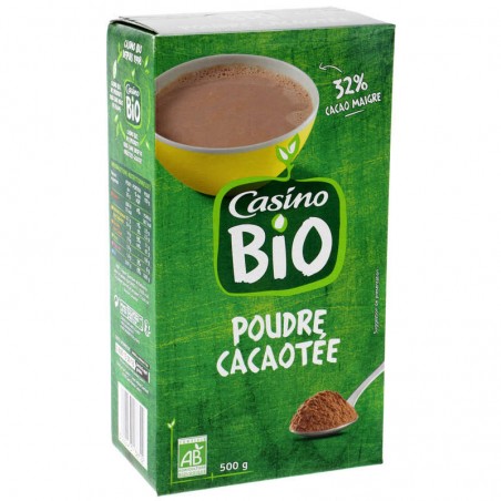 CASINO BIO Poudre cacaotée Bio 500g CASINO BIO Poudre cacaotée Bio 500g