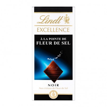 LINDT Chocolat noir aux cristaux de fleur de sel 100g LINDT Chocolat noir aux cristaux de fleur de sel 100g