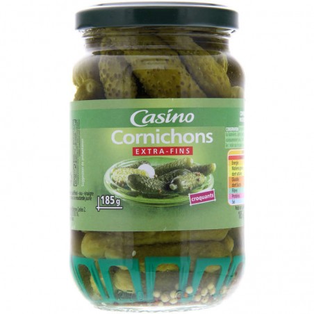 CASINO Cornichons extra-fins au vinaigre croquants 37cl CASINO Cornichons extra-fins au vinaigre croquants 37cl