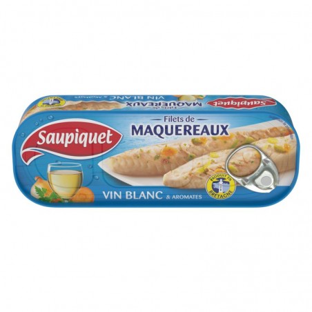 SAUPIQUET Filets de maquereaux vin blanc aromates 176g SAUPIQUET Filets de maquereaux vin blanc aromates 176g