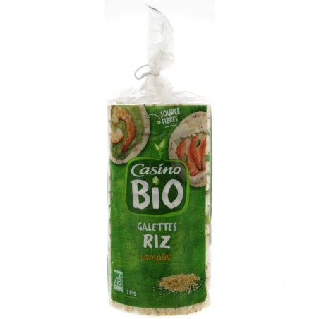 CASINO BIO Galettes de riz complet Bio 115g CASINO BIO Galettes de riz complet Bio 115g