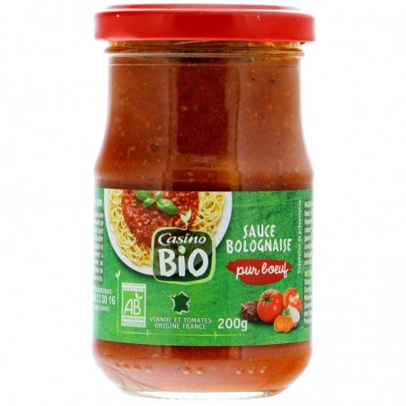 CASINO BIO Sauce bolognaise Bio 200g CASINO BIO Sauce bolognaise Bio 200g