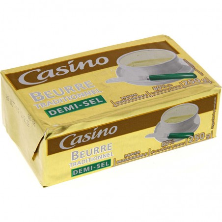 CASINO Beurre traditionnel demi-sel 250g CASINO Beurre traditionnel demi-sel 250g