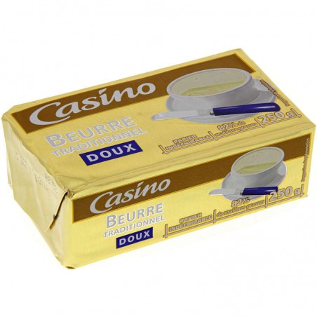 CASINO Beurre traditionnel doux 250g CASINO Beurre traditionnel doux 250g