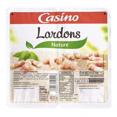CASINO Lardons nature 200g CASINO Lardons nature 200g