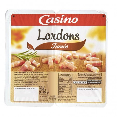 CASINO Lardons fumés 200g CASINO Lardons fumés 200g
