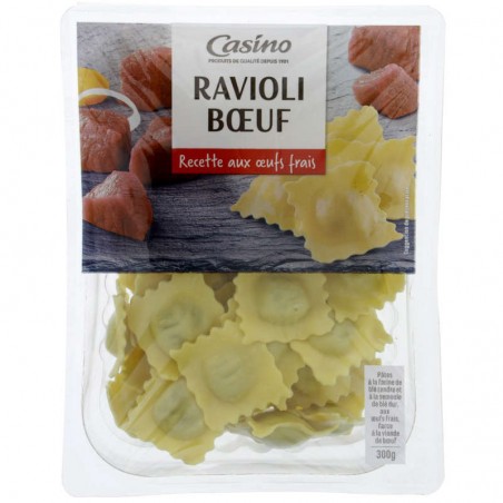 CASINO RAVIOLI BOEUF Recette aux oeufs frais 300g CASINO RAVIOLI BOEUF Recette aux oeufs frais 300g
