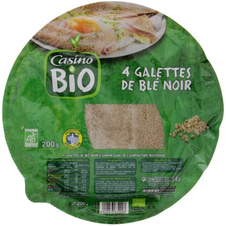 CASINO BIO 4 galettes de blé noir BIO 200g CASINO BIO 4 galettes de blé noir BIO 200g