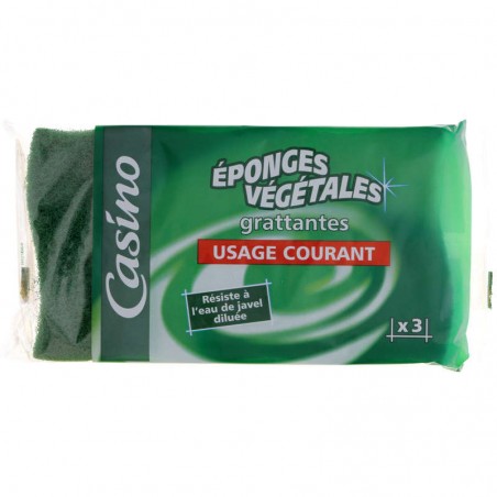 CASINO Eponges Végétales grattantes Usage Courant x3 CASINO Eponges Végétales grattantes Usage Courant x3