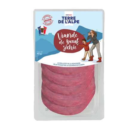TERRE DE L'ALPE Viande Séchée de Bœuf - 40g TERRE DE L'ALPE Viande Séchée de Bœuf - 40g