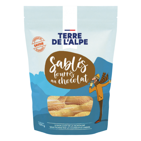 TERRE DE L'ALPE Sablés Fourrés Chocolat - 130g TERRE DE L'ALPE Sablés Fourrés Chocolat - 130g