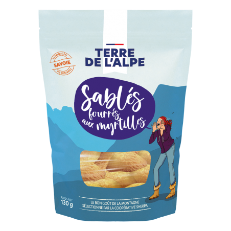 TERRE DE L'ALPE Sablés Myrtille - 130g TERRE DE L'ALPE Sablés Myrtille - 130g