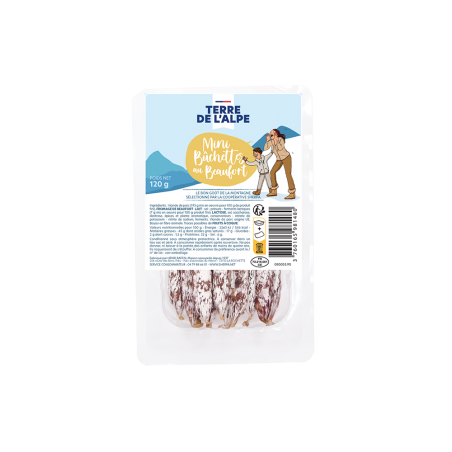 TERRE DE L'ALPE Mini Bûchettes au Beaufort - 120g TERRE DE L'ALPE Mini Bûchettes au Beaufort - 120g